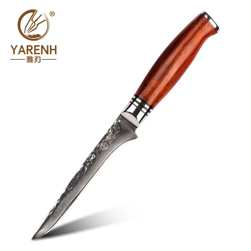 

YARENH 6 Inch Boning Knife 73 Layers Japanese Damascus Steel Kitchen Knives High Quality Cooking Tools and Dalbergia Wood Handle
