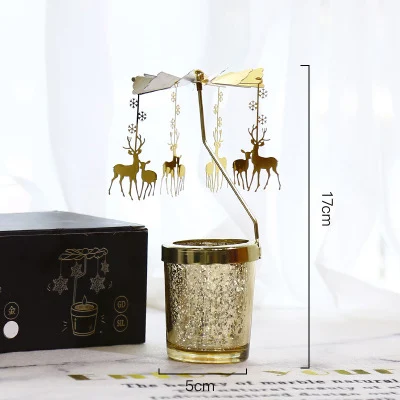 D Strongwell поворотный металлический подсвечник для дома украшения DIY ручной сборки подсвечники карусель украшение дома - Цвет: D