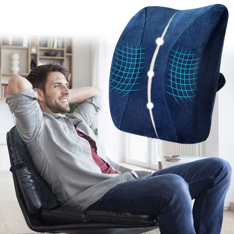 

1PCS New Comfortable Memory Foam Orthopedic Seat Cushion Waist Back Support Set for Home Office Health Care Cushion Rectangle