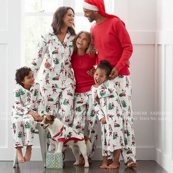 

Family Look New Year Matching Christmas Pajamas Sets Baby Boy Girl Pyjamas Mommy and Me Clothes Women Men Kids Cartoon Sleepwear