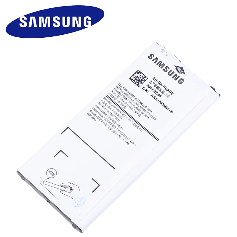 Оригинальный аккумулятор EB BA510ABE 2900 мАч Samsung для Galaxy A5 2016 Edition A510F A5100 Сменный