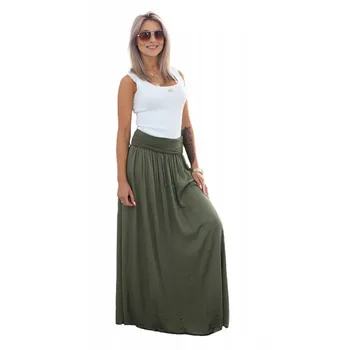 

Maxi Skirts For Women Pleated Womens Elastic Waist Skirts Casual High Waist Shirring Summer Skirt Woman Faldas Largas Mujer