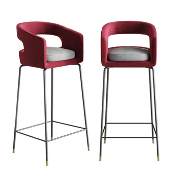 

Home Creative Bar Chair Designer Simple Fashion Backrest Bar Stools Nordic Bar Stool Cafe Light Luxury High Chair