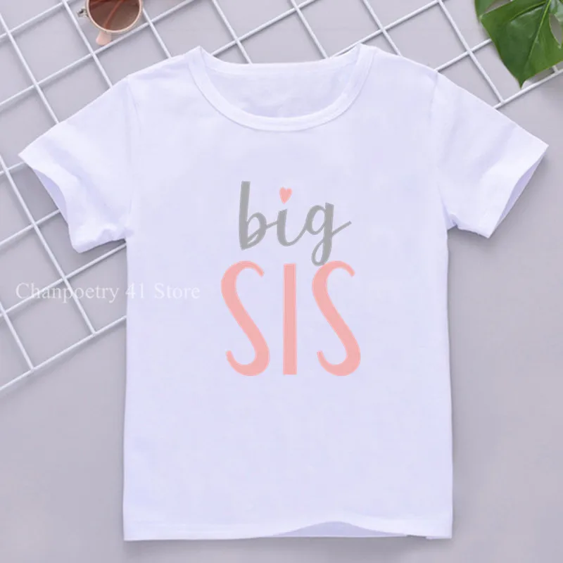 Tanie Ubrania dla dzieci Baby Girl BIG SISTER koszulki z krótkim rękawem z nadrukiem lato sklep