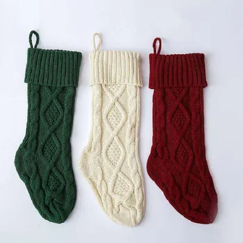 

Knitted wool home wall decoration Candy Bag hosiery bag diamond gift bag sock pendant Christmas Garter