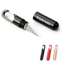 

Outdoor EDC Aluminum Alloy Keychain Cutting tools Pendant Sharp Utility Knife Portable Brass Demolition Self Defense Tools