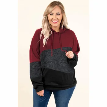 

Daily suit OWLPRINCESS 2020 Spring Large Size Contrast Color Hoodie Women's Winter New Style Hoodie