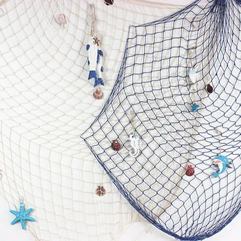 

1x2m Fishing Net For Home Decor Wall Hangings The Mediterranean Sea style Party Door Wall Decor Stickers With Shell Decoration