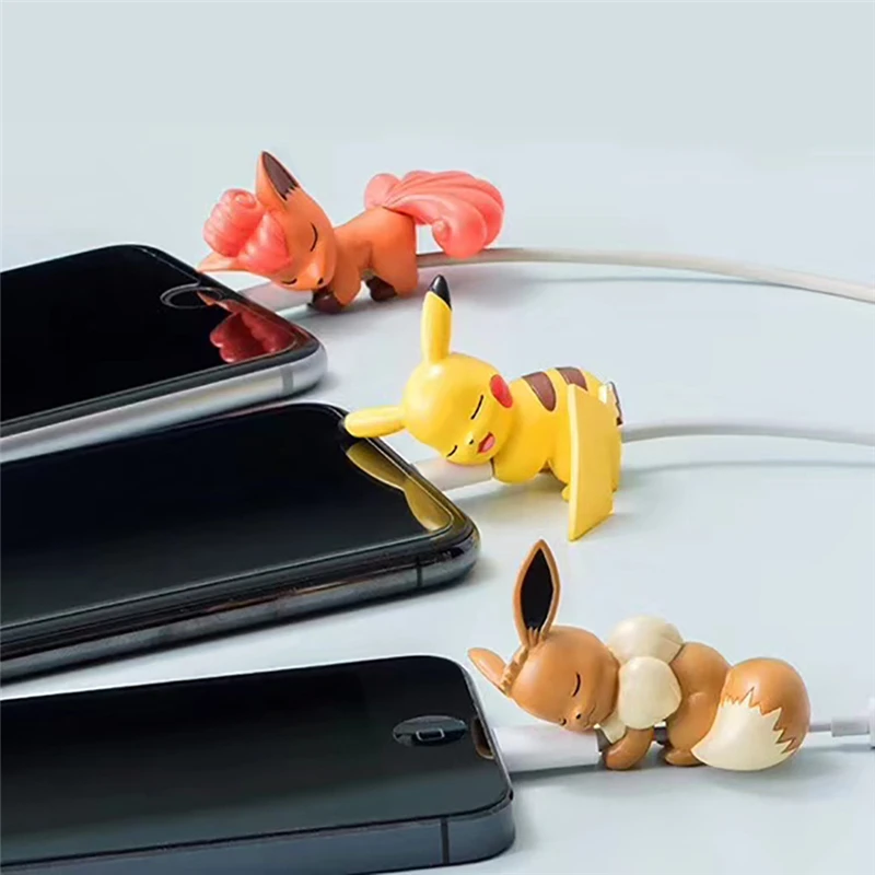 Pokemon Cartoon Figure Animation Image  Creative Data Cable Protective Cover Universal Charger Anti-breaking Rope  Birthday Gift