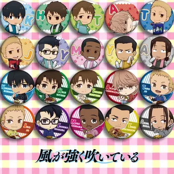 

Japan Anime Kaze ga tsuyoku Cosplay Badge Cartoon Collection Bags Badges For Backpacks Button Clothes Brooch Pins gifts