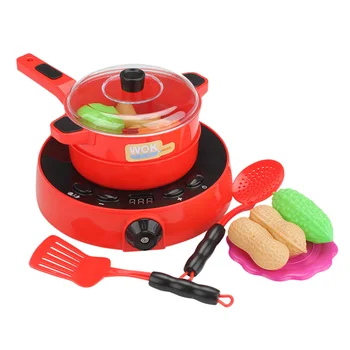 

23Pcs Children Pretend Play Cooking Toy Simulated Electromagnetic Oven Play set with Light Music and Fog Discharge Function
