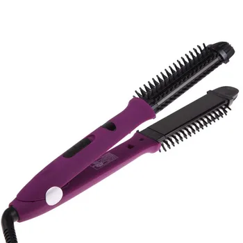 

4 in 1 Ceramic Styler Hair Curler Brush Straight and Curl Curling Iron perm hair Comb Pear Flower Electric Round Brush Shape