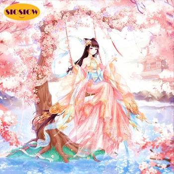 

Art Craft DIY 5D Diamond Painting Chinois Flower Girl Full Set 3d Diamond Embroidery Chinese Cross Stitch Anime Woman Decor Room