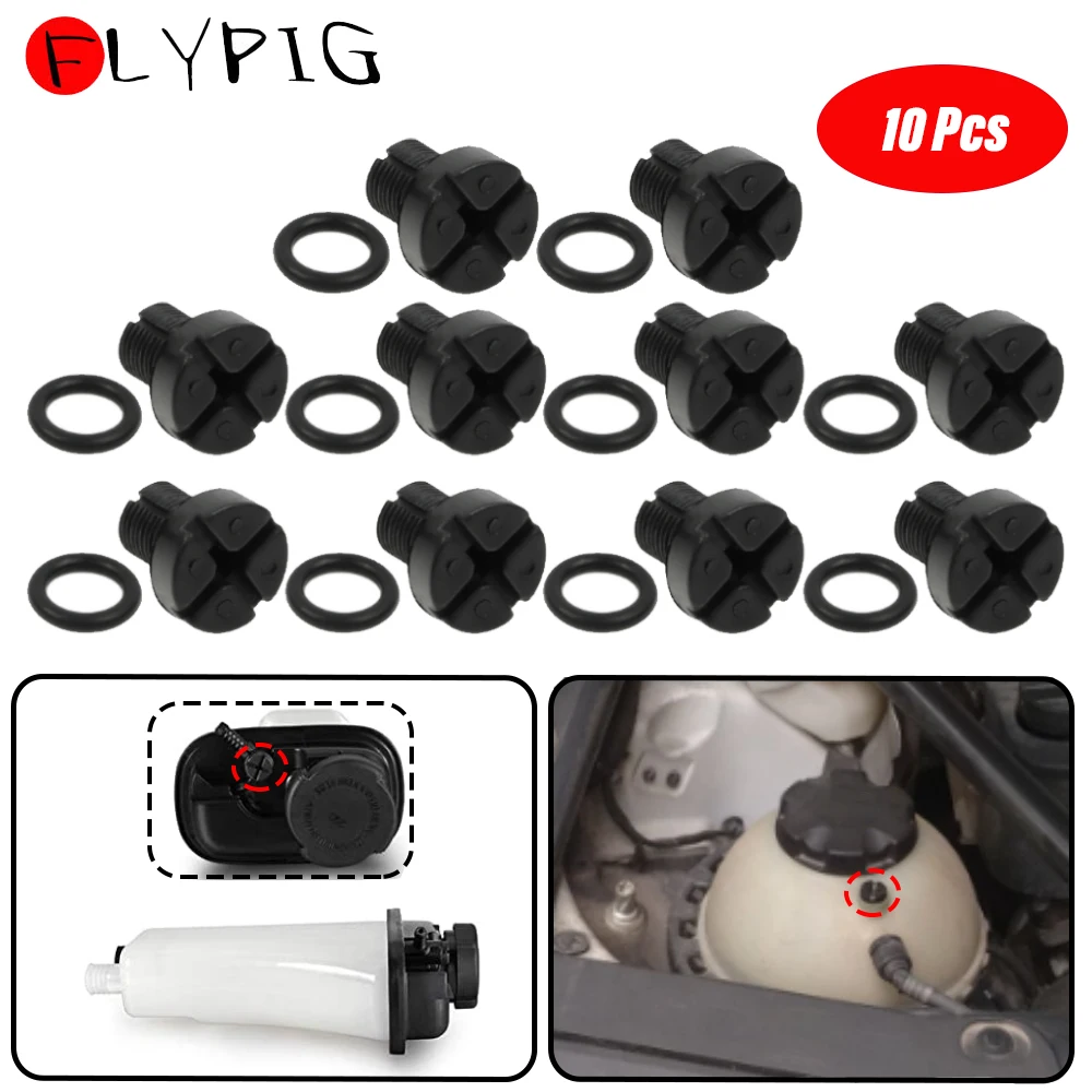 10Pcs Expansion Tank Bleeder Screw For BMW E36 E39 E46 Mini Cooper