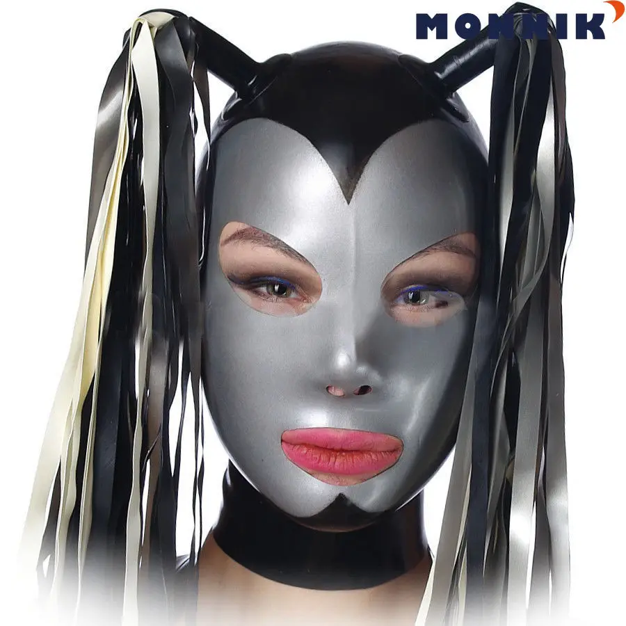 

MONNIK latexLatex mask Sexy Latex Hood Rubber Mask Open Eye And Mouth for Party Wear Catsuit Unique