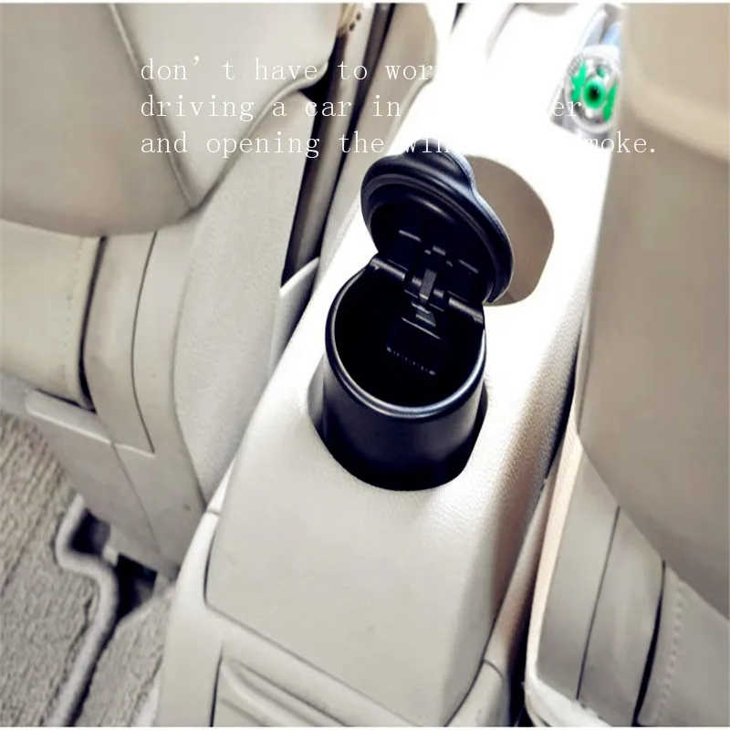 Universal Car Ashtray- High Flame Retardant Ashtray-For 4s Shop Ashtray Manufacturer Portable Simple Car Ashtray with Light