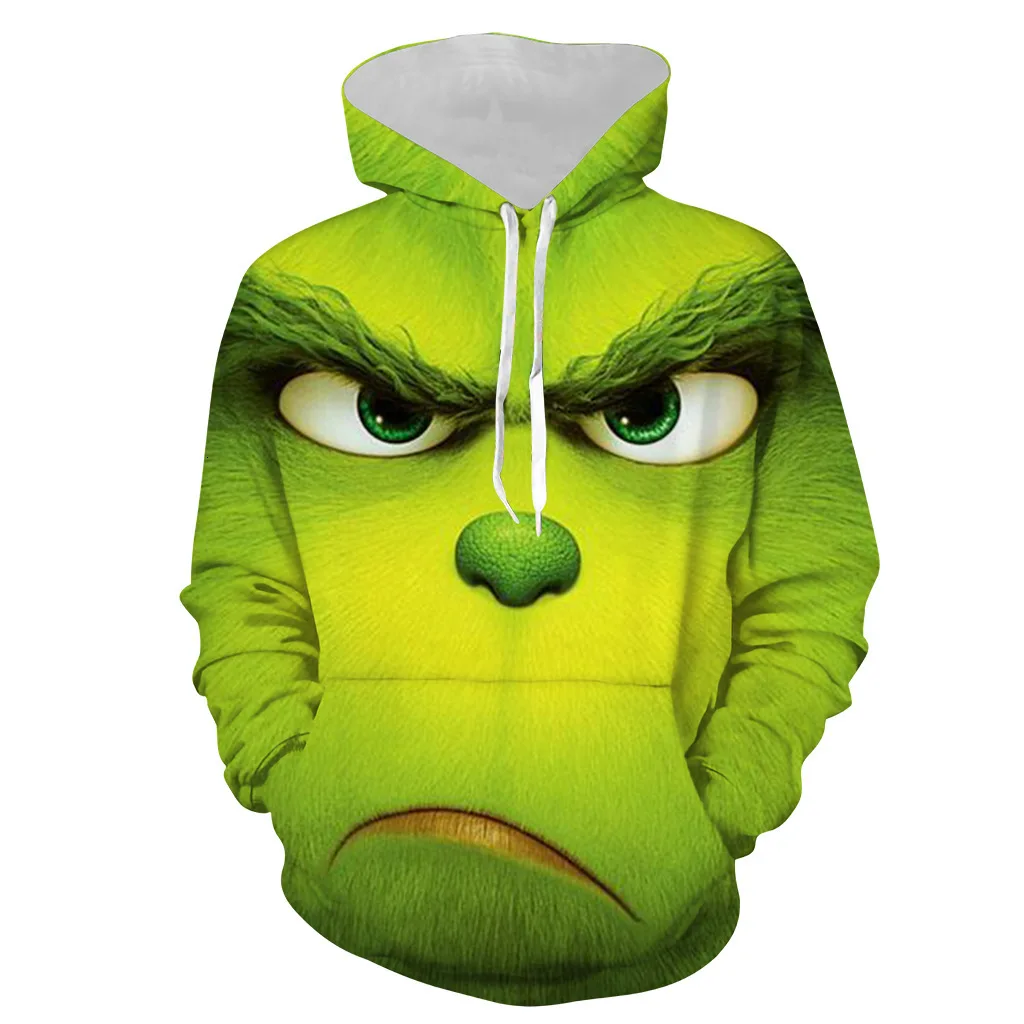 Whoholl бренд Мужская мода Shrek/Grinch 3d толстовки Shrek рубашка забавная толстовка хип хоп Уличная 3d Принт толстовки S-5XL - Цвет: Greenchbpullover