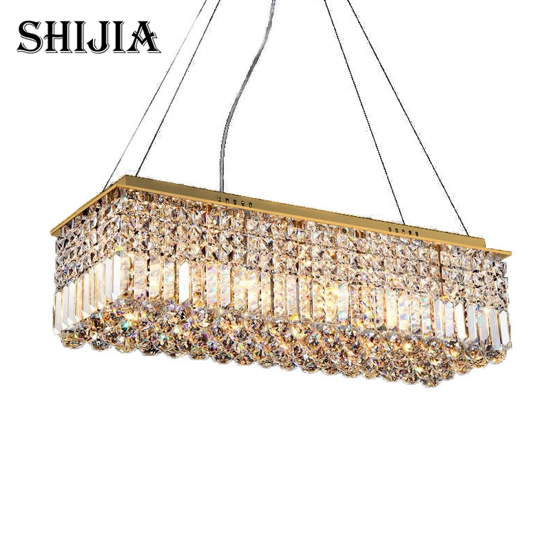 

Restaurant chandelier creative minimalist rectangular crystal lamps dining room lighting bar Bedroom lamp Hall Restaurant lights