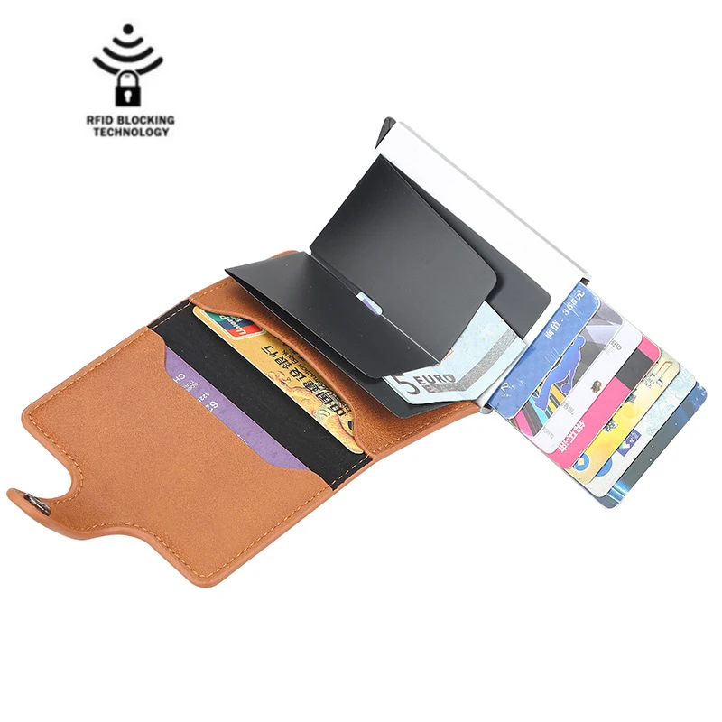 Anti-magnetic Card Holders Wallets Men PU Leather