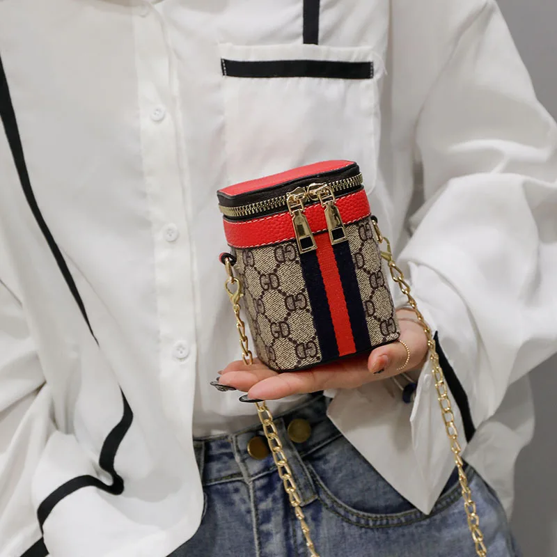 

Children's Bags Korean Style New Style Printed round Square Tube Small CHILDREN'S Baby Shoulder Cross-body Mini Small Bag WOMEN'