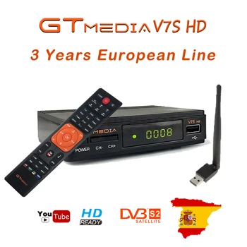 

Spain gtmedia v7s Satellite TV Receiver DVB-S2 USB WIFI powered by Freesat v7s receptor 3 year Europe CCcam 6 Cline Europe Cline