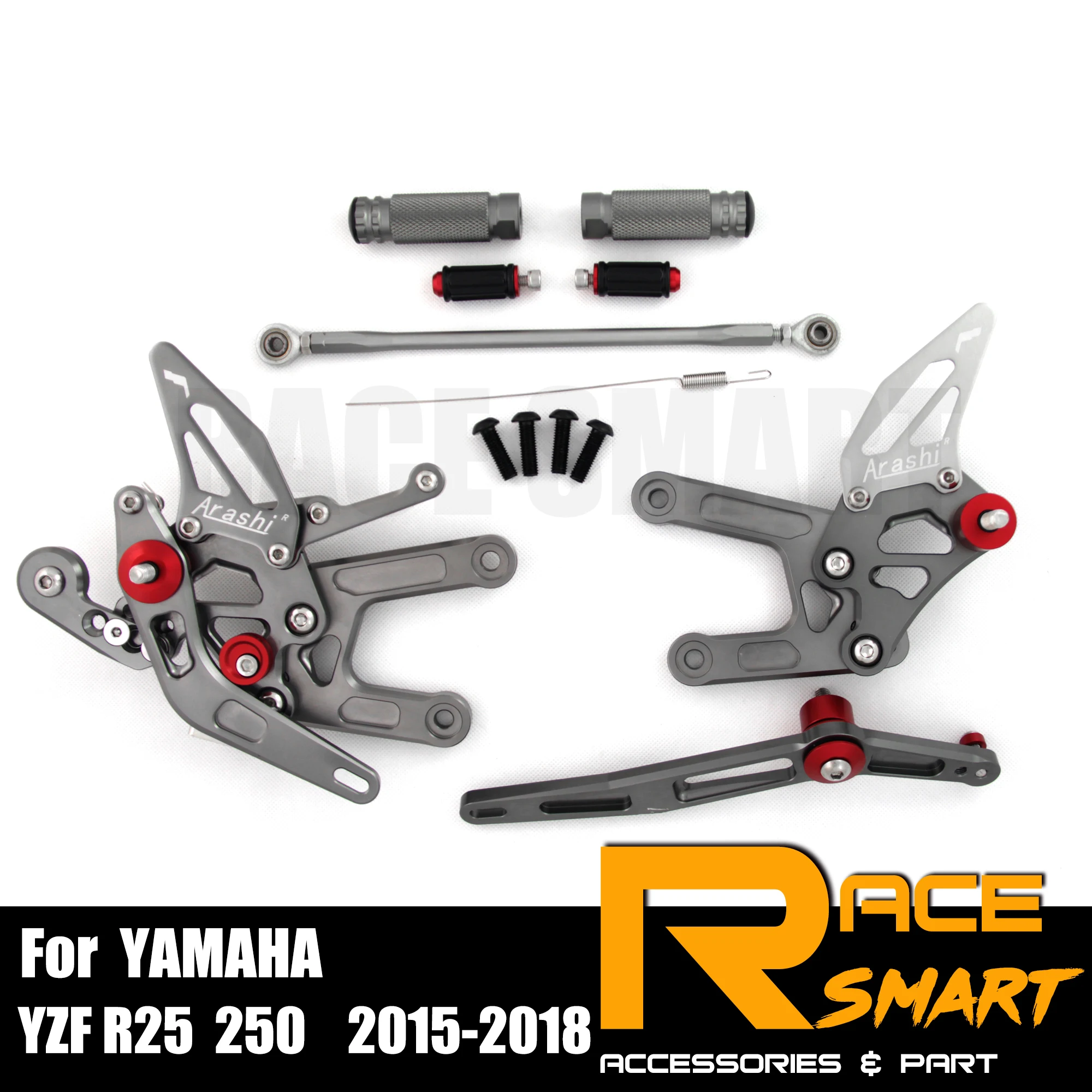 

For YAMAHA YZF R25 2015 - 2018 250CC CNC Adjustable Rearset Footpegs Footrest Foot Rest Pegs Pedal Motorcycle Accessories 2016