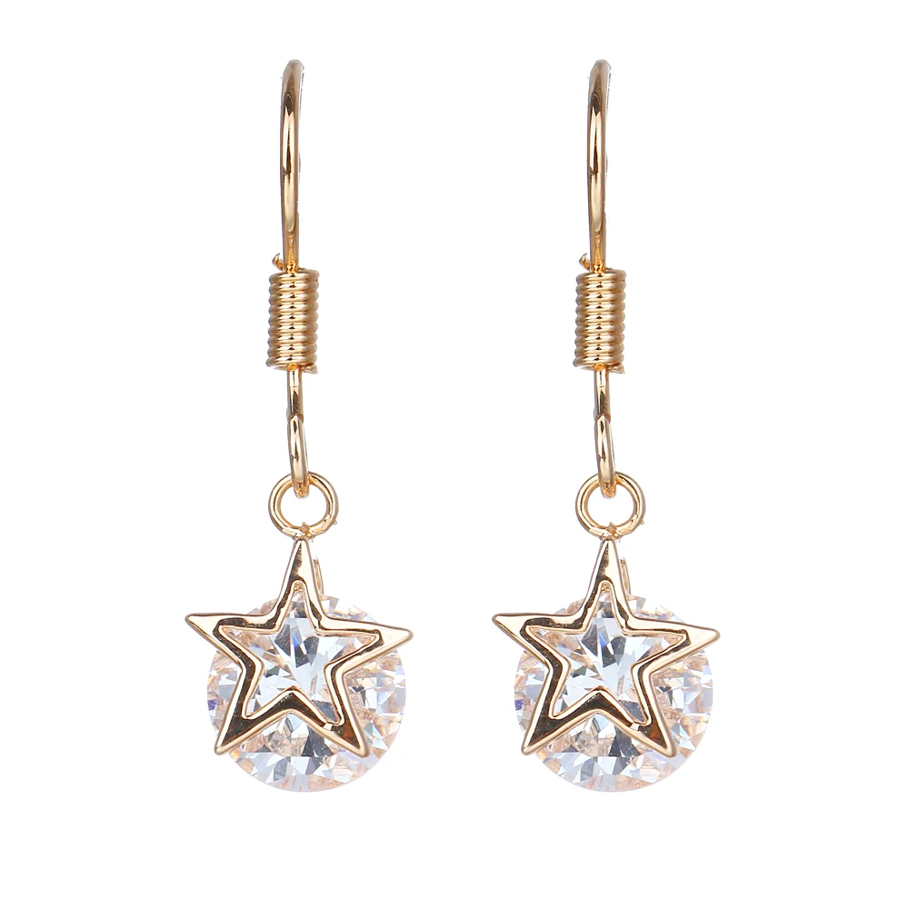 Bettyue Simple Design Round With Hollow Out Star Appearance Zirconia Exquisite Drop Earring For Women Vogue Charming Banquet | Украшения и