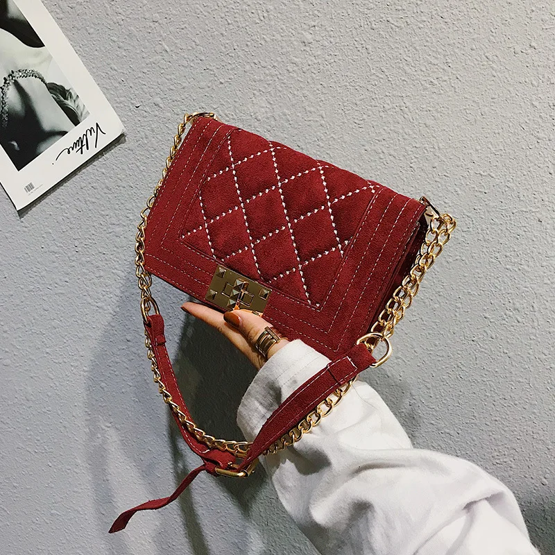 

Fairy Small Bag 2020 Autumn And Winter New Style Fashion Korean-style Dull Polish Rhombus Chain Bag Versatile INS Crossbody Bag