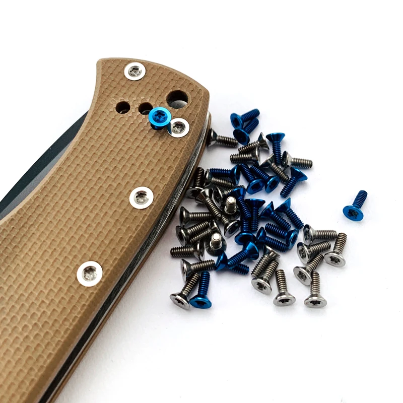 

4pieces Titanium Alloy Screws Folding Pocket Knife Handle Screws for CQC7 Knife EM Knife Screws Accessories