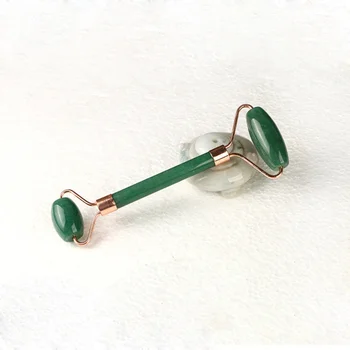 

2pcs Jade Roller Massager Remove Eye Dark Circles Relaxing Beauty Face-lift Massage Wheel (Green + Pink)