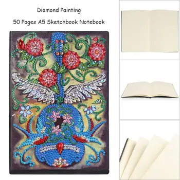 

50 Pages A5 Cross Stitch Sketchbook DIY Special Shaped Diamond Painting Exquisite Workmanship Simple Atmosphere Violin Dropship