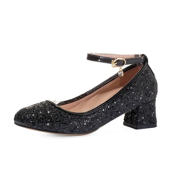 

Big Size Personalized Sequin single shoes ladies high heels women shoes woman pumps