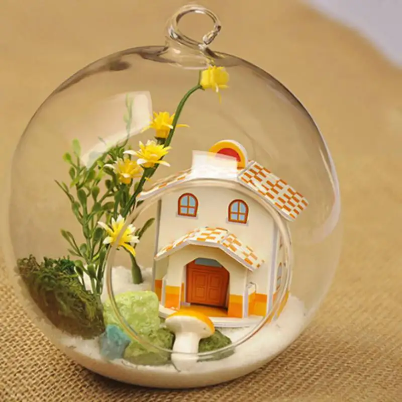 

DIY 12cm Glass Hang Ball Glass Ball Hanging Decoration Christmas Valentine's Day Wedding Gift Miniature Garden Ornament