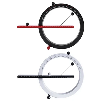 

2 Pcs netic Ball Wall Clock Perpetual Wall Calendar Novelty Home Decor European Style-Black & White