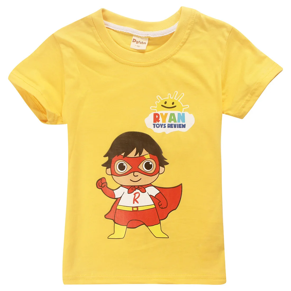 T8420yellow Новинка года; сезон весна-осень; детская хлопковая футболка с длинными рукавами с героями мультфильмов для девочек; JOJO Siwa Ryan; одежда с капюшоном; От 4 до 12 лет - Цвет: T8420yellow