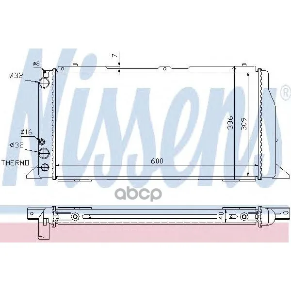 Радиатор Audi A80 1.6-2.0 87-92 Nissens 60487 Nissens арт. 60487