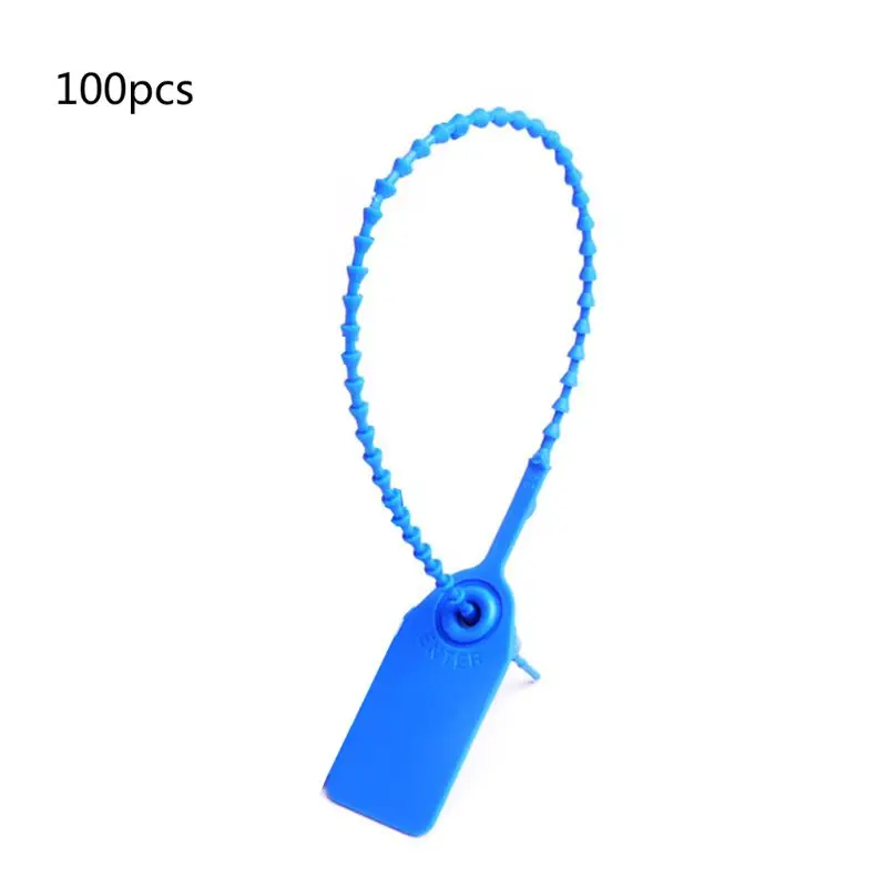 100 шт одноразовые пластиковые Pull-Tite защитные уплотнения вывески пронумерованные самоблоки - Цвет: Синий