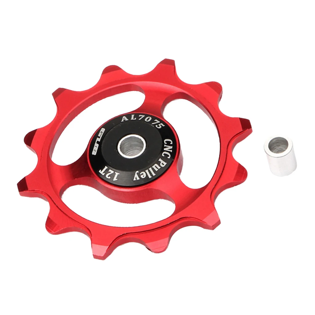 12T Bicycle Bike Bearing Jockey Wheel Pulley Roller Rear Derailleur 7/8/9/10 Speed for 4/5/6mm Spindle Shaft Rollers