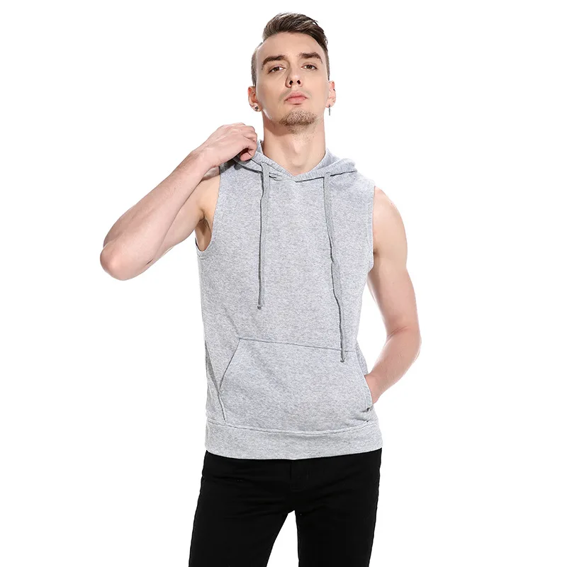 MEN'S Wear Outer Mold Autumn And Winter Creative-Men Hooded Pullover Pocket Vest Waistcoat M20