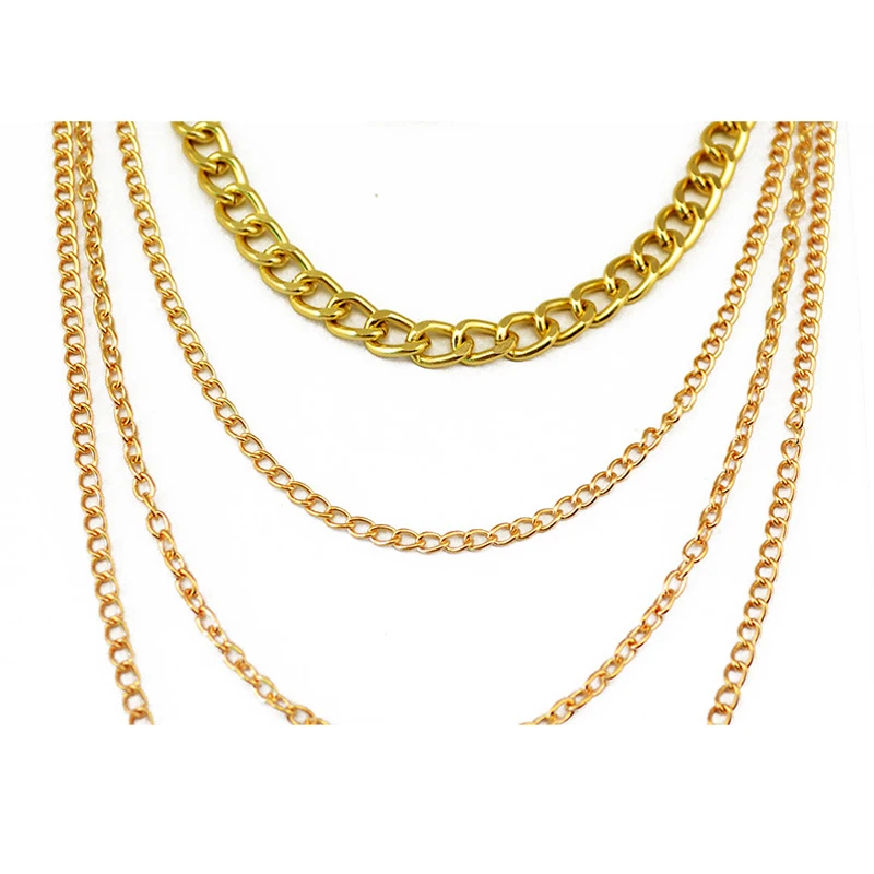 Cool Girls Multi Chain Golden Necklace Arm Shoulder Body Chain Jewelry
