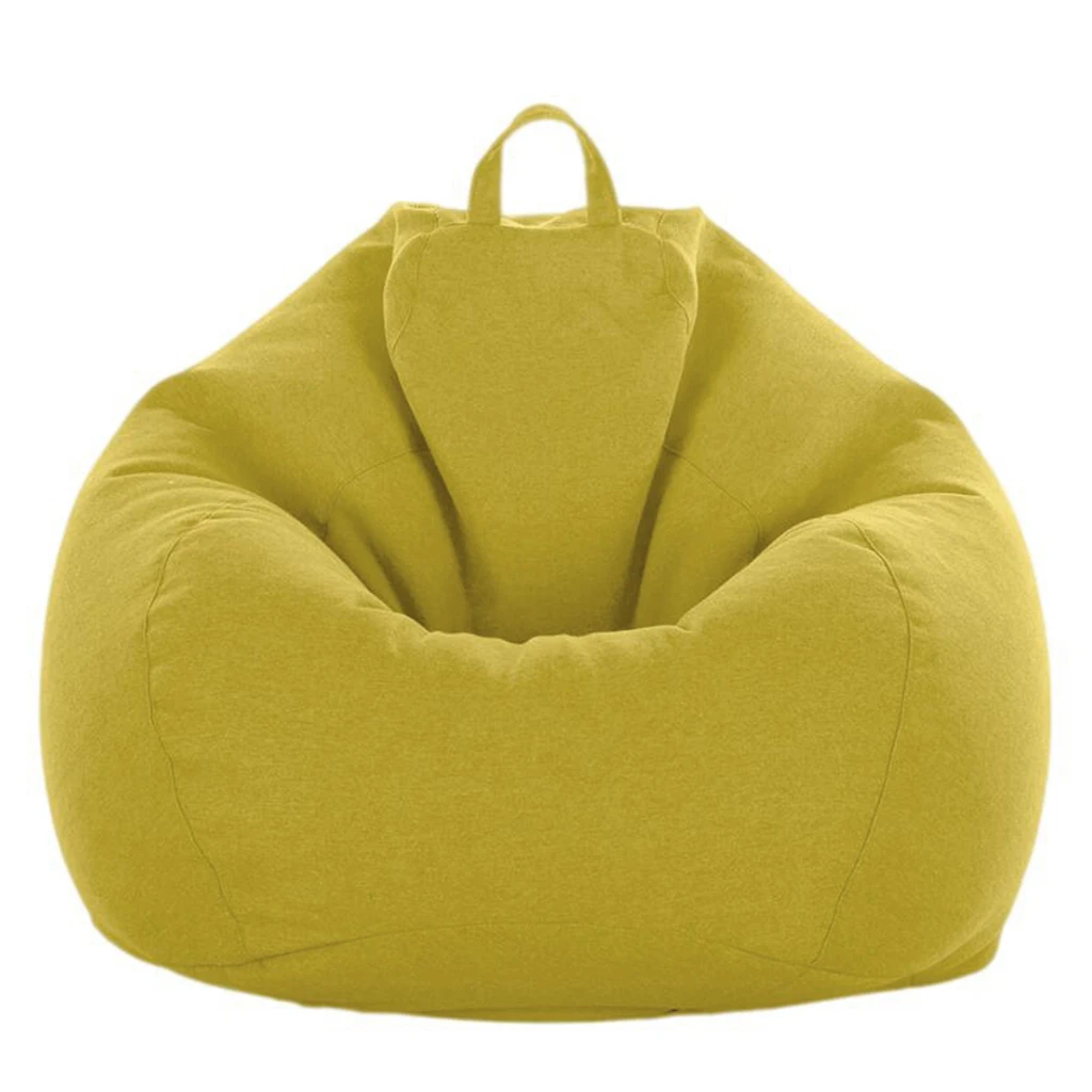 Yellow Green Ленивые чехлы для диванов, стулья без наполнителя, льняная ткань, шезлонг, Кресло-мешок, пуф, пуховый диван, татами, чехол для гостиной - Цвет: Yellow Green