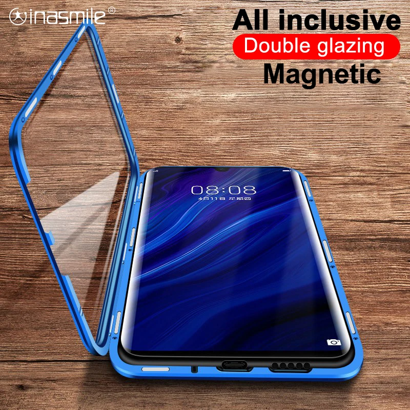 

Metal Magnetic Adsorption Phone Case For Samsung Galaxy Note 10 Pro 9 8 A70 A50 A30 A9 A8 S10 plus S9 S8 S7 edge J8 J6 M20 Cover