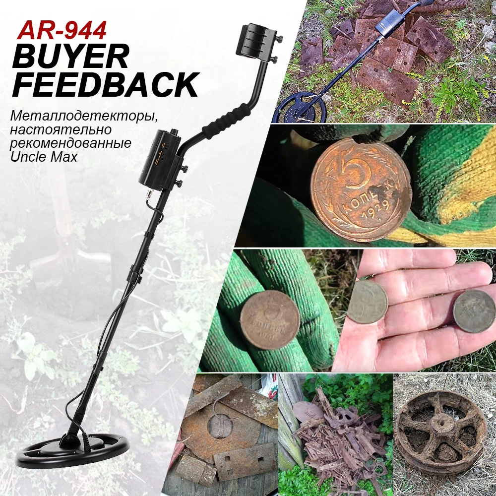 Koop Ondergrondse Metaaldetector Waterdicht Depth1.5m 3 M AR944M Scanner Finder Gold Digger Treasure Hunter 1200mA Li Batterij Zoeken