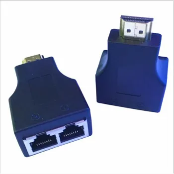 

HD 1080P HDMI To Dual RJ45 Network Cable Extender adapter by Cat 5e / 6 Cable Up to 30 Meters for HDTV HDPC STB AQJG