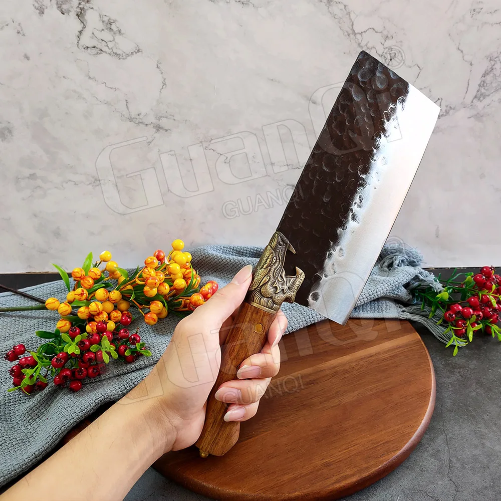 Tradisonal Asian Dragon Handmade Kitchen Cleaver Chopper