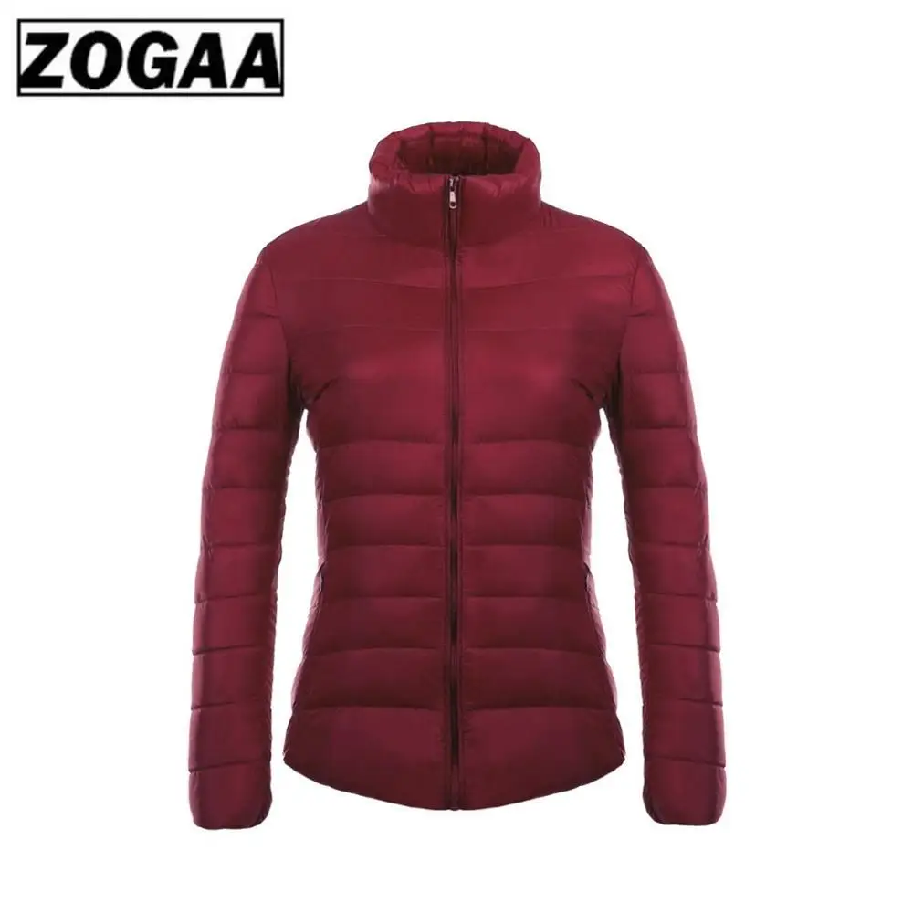 ZOGAA, женские парки, зимняя куртка, пальто для женщин, Повседневная однотонная парка с воротником-стойкой, куртки, женское хлопковое пальто, приталенная верхняя одежда