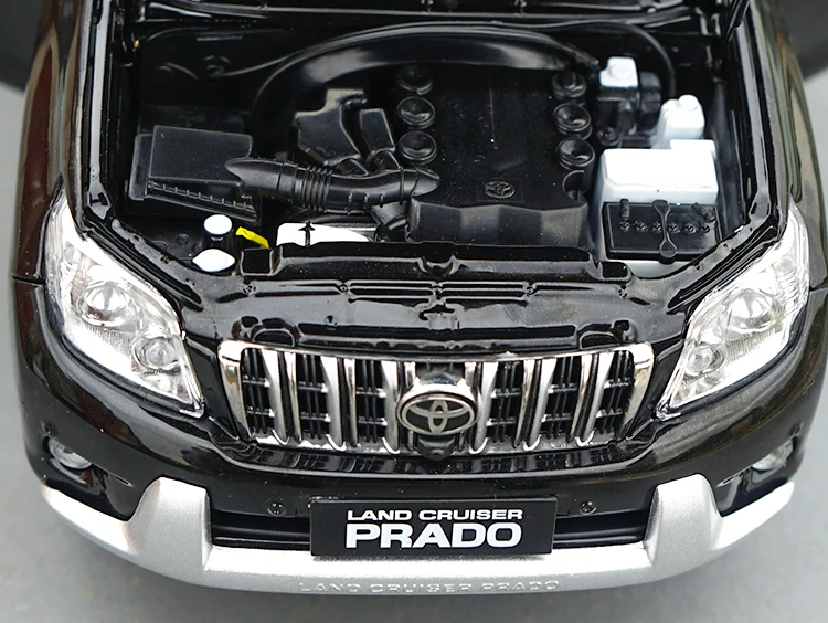 Оригинальная Авторизованная аутентичная модель автомобиля SUV Toyota Land Cruiser Prado 1/18, черная металлическая классическая модель в подарок