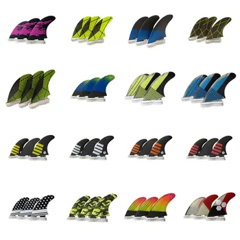 UPSURE FCS 2 pinne da surf Double Tabs 2 Fin M 3 pezzi per set a nido d'ape in fibra di vetro doppie linguette 2 Fin in fibra di vetro Tri fin set