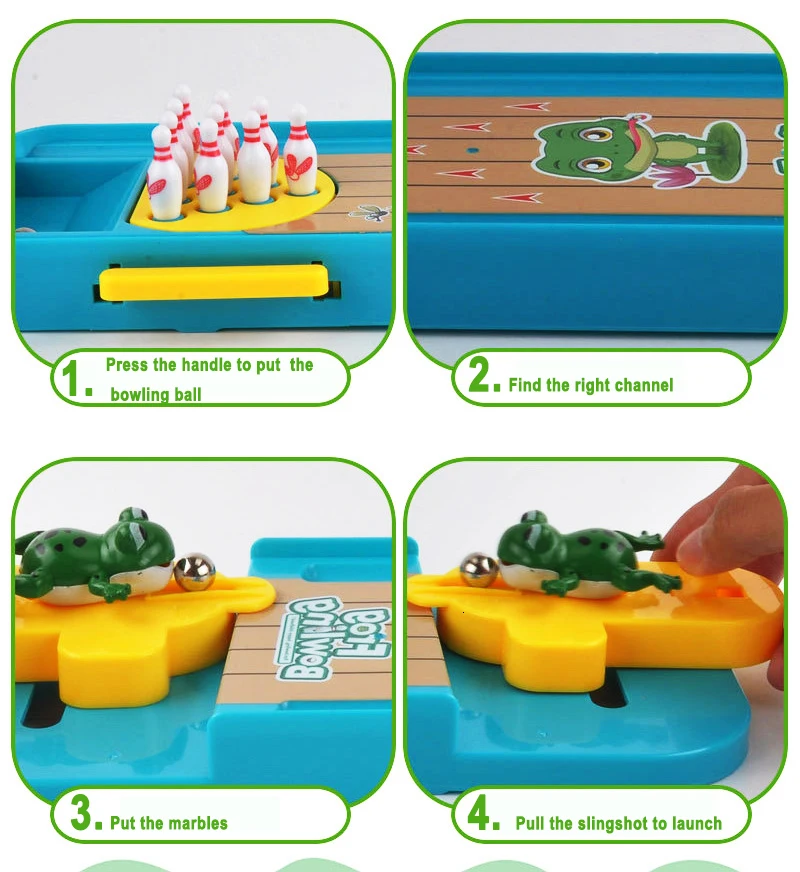 33x10,5 см мини-мультфильм пластиковый стол лягушка Боулинг настольная игра со стальным шариком Забавный закрытый родитель-ребенок