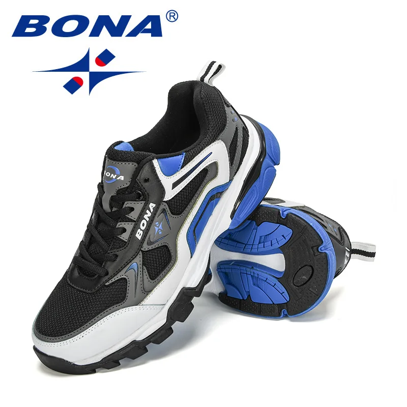 BONA New Style Action leather Sneakers Men Trainers  Zapatillas Hombre Shoes Man Masculino Sports Running Shoes Comfortable images - 6